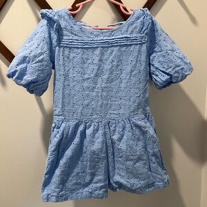 Janie and Jack romper blue eyelet girls size 7